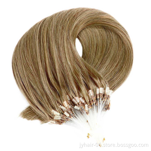 Hot Selling premium seamless colorful remy natural mink microlink loop ring hair extensions